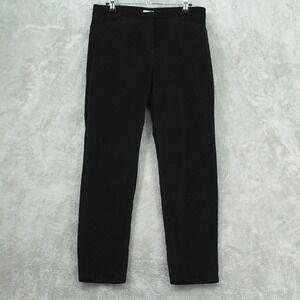 J Jill Pants Women 10 Corduroy Straight Leg Stretch Casual Classic Pockets Black